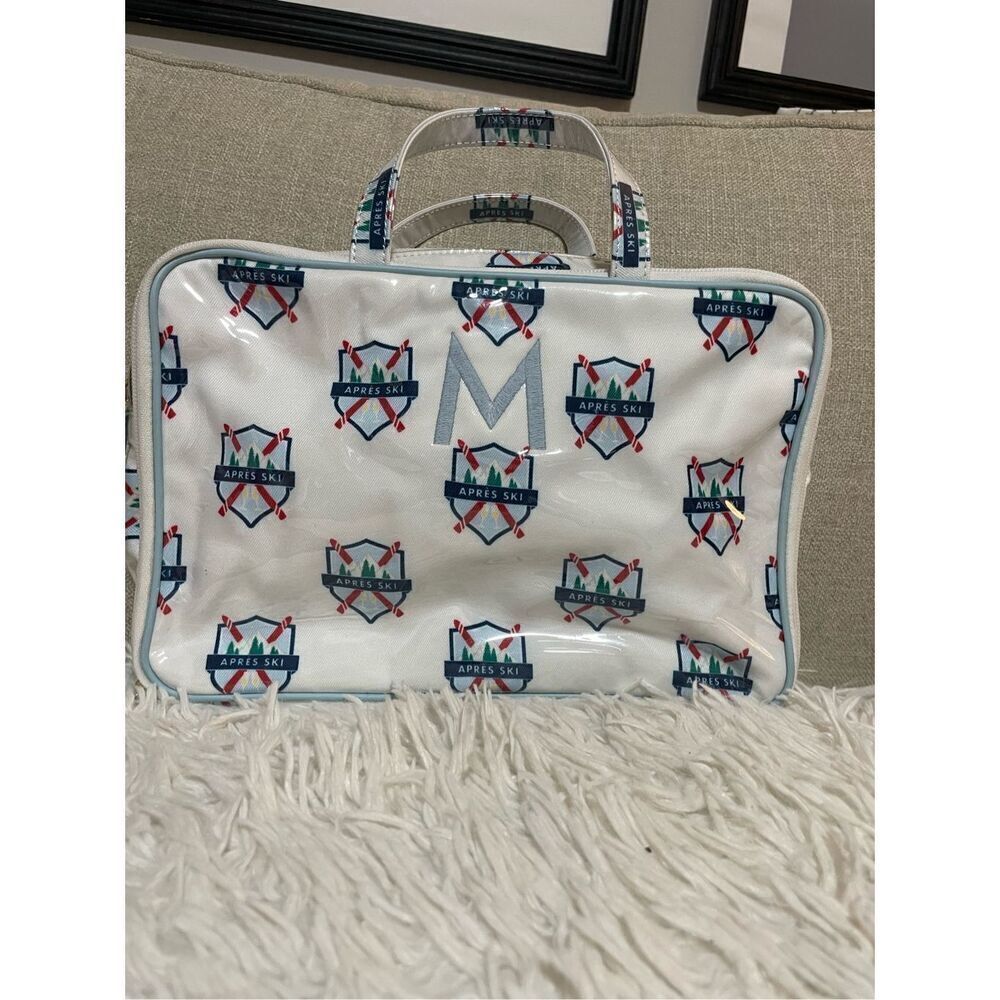 New Mark and Graham Clear Coated Travel Pouch Apres Ski Crest - Picture 2 of 10